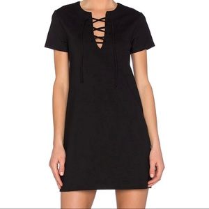 REVOLVE PONTE LACE FRONT DRESS IN SIZE S 
EIGHT SIXTY